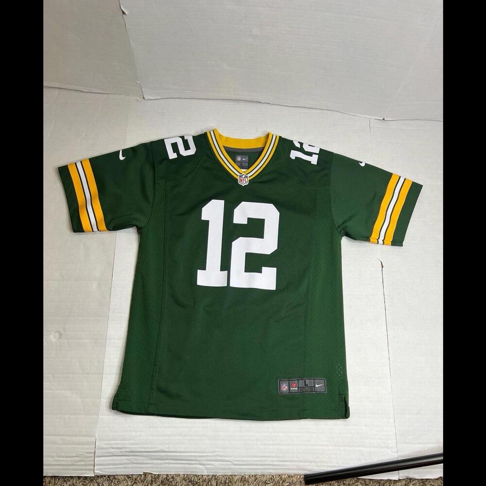 Nike NFL Aaron Rodgers Green Bay Packers #12 On Field Kids Sz Large